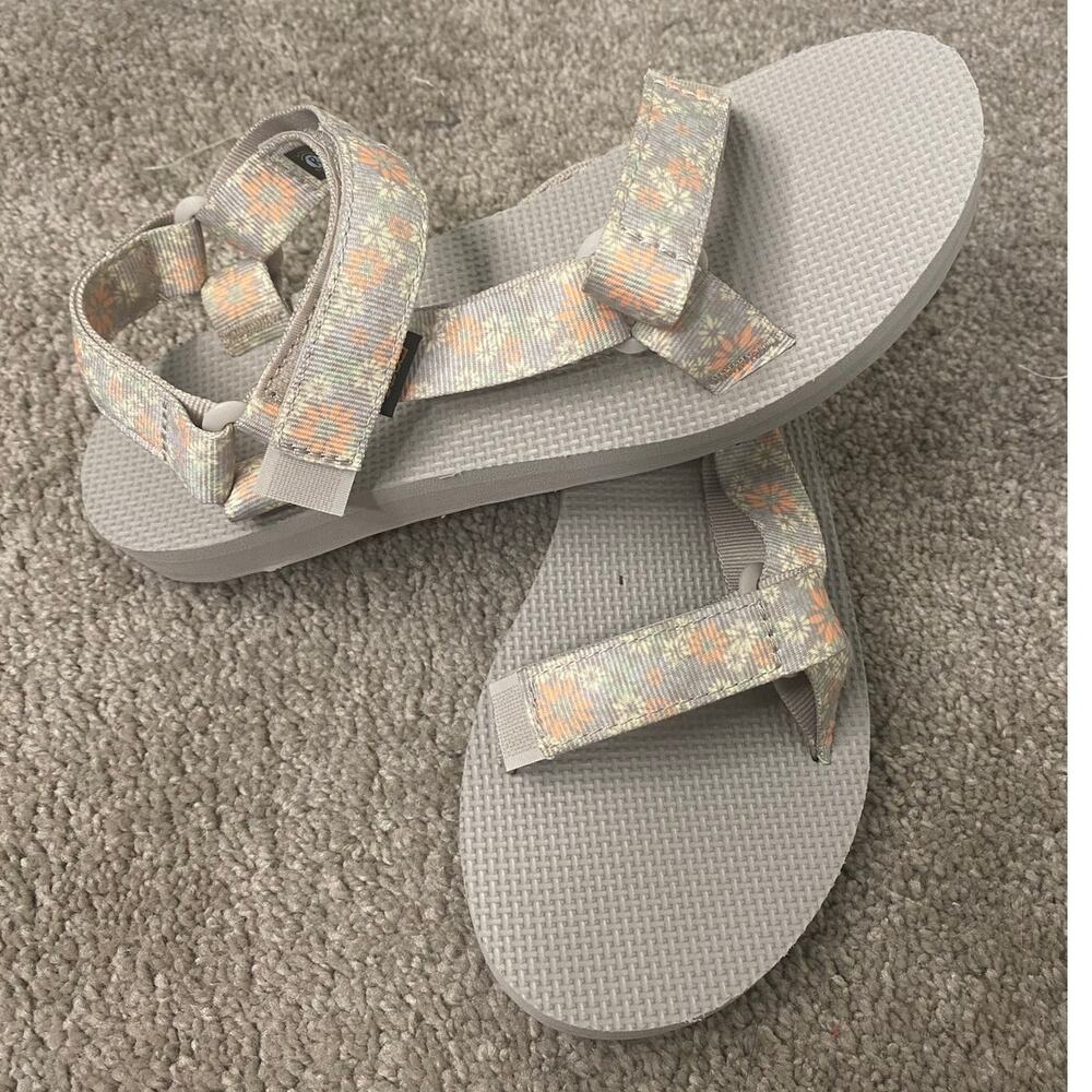Teva Original Universal Floral Sport Sandals Gray Women’s Size 8
